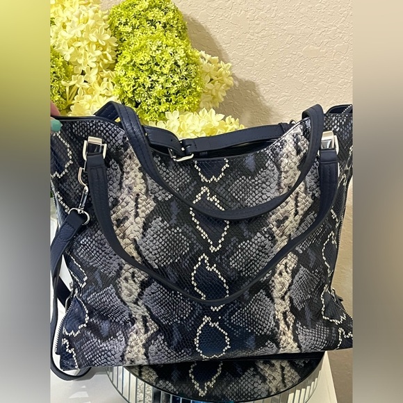 Vince Camuto Snake Embossed Leather Tote -Emely BLUE MULTI - Picture 7 of 16